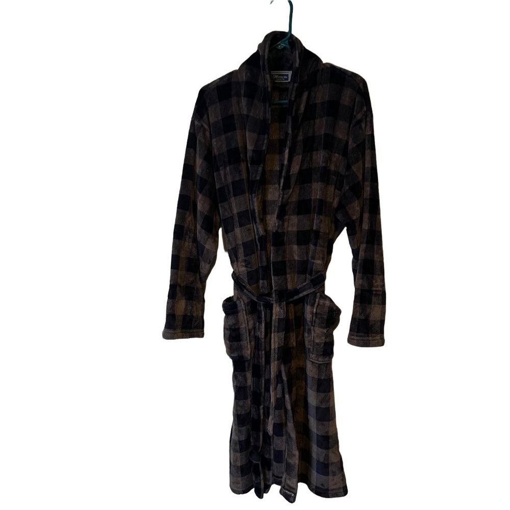 Hotel Spa Collection Robe Blue Long Sleeve Pockets Soft Mens One Size Fits Most